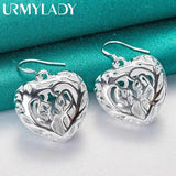 925 Silver Heart Earrings for Women Wedding Jewelry