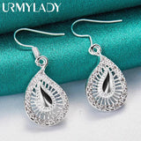 925 Sterling Silver Water Drop Earrings For Women