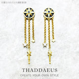 Earrings Royalty Star With Stones, Europe Fine Jewelry for Women