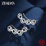925 Sterling Silver Animal Footprint Earrings Women Wedding Charm Gift