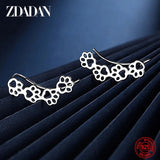925 Sterling Silver Animal Footprint Earrings Women Wedding Charm Gift