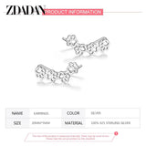 925 Sterling Silver Animal Footprint Earrings Women Wedding Charm Gift
