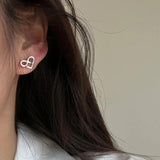 Sweety 925 Silver Heart Earrings Hollow Out Women All-Matched