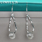 925 Silver Double Ring Earrings Wedding Engagement Party Jewelry