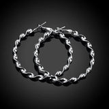 925 Silver 45MM Hoop Earrings For Women Girls Jewelry Gift