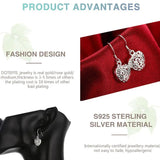 925 Silver Heart Geometric Earrings Women's Jewelry Wedding Gift