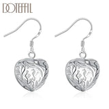 925 Silver Heart Geometric Earrings Women's Jewelry Wedding Gift