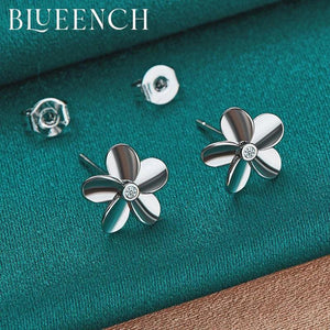 925 Sterling Silver Floral Earrings for Women's Wedding Parties