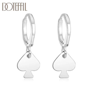 925 Silver Heart Peach Pendant Earring for Women