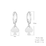 925 Silver Heart Peach Pendant Earring for Women