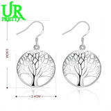 925 Silver Tree Pendant Earrings Women Wedding Jewelry