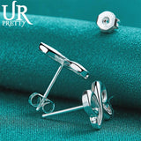 925 Silver Double Heart Stud Earring Wedding Party Jewelry