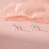 S925 Sterling Silver Flash Diamond Stud Earrings