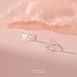 S925 Sterling Silver Flash Diamond Stud Earrings