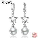 925 Silver Pearl Long Dangle Earrings Wedding Jewelry
