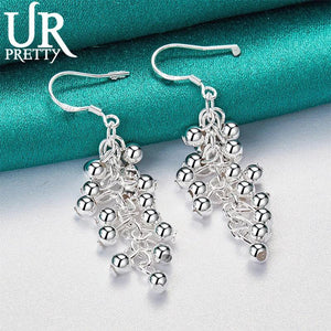 925 Silver Grape Drop Earring Women Wedding Engagement Party Jewelry