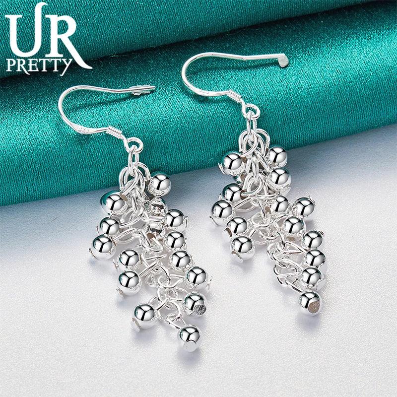 925 Silver Grape Drop Earring Women Wedding Engagement Party Jewelry