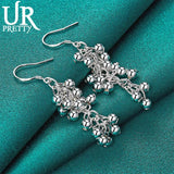 925 Silver Grape Drop Earring Women Wedding Engagement Party Jewelry
