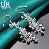925 Silver Grape Drop Earring Women Wedding Engagement Party Jewelry