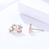 Heart Love Earrings 925 Silver Jewelry Pure S925 Sterling Silver Stud Earring