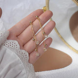 Tassel Zircon Ball Earrings Metal Long Stud Delicate Jewelry