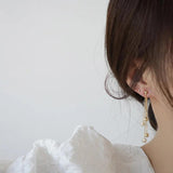 Tassel Zircon Ball Earrings Metal Long Stud Delicate Jewelry