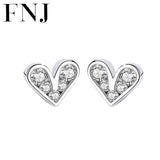 Heart Earrings 925 Silver Zircon Studs for Women