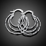 925 Silver Three Circle Hoop Earrings Wedding Jewelry