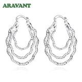 925 Silver Three Circle Hoop Earrings Wedding Jewelry