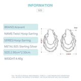 925 Silver Three Circle Hoop Earrings Wedding Jewelry