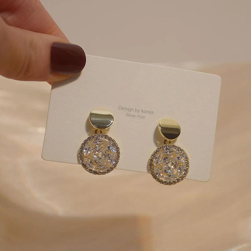 Sparkling Rhinestone Zircon Stud Earrings for Women