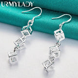 Zircon Wedding Earrings 925 Silver Bridal Jewelry