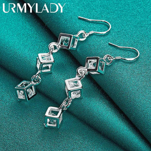Zircon Wedding Earrings 925 Silver Bridal Jewelry
