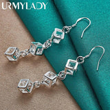 Zircon Wedding Earrings 925 Silver Bridal Jewelry