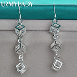 Zircon Wedding Earrings 925 Silver Bridal Jewelry