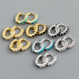 925 Silver Zircon Ear Buckle Women Bohemian Party Earring