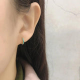 925 Silver Zircon Ear Buckle Women Bohemian Party Earring