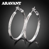925 Sterling Silver 40MM Big Hoop Earring For Women Jewelry Gift