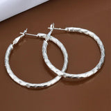 925 Sterling Silver 40MM Big Hoop Earring For Women Jewelry Gift