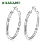 925 Sterling Silver 40MM Big Hoop Earring For Women Jewelry Gift