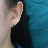 Zircon Green U-shaped Earrings 925 Sterling Silver