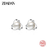 925 Silver Pearl Stud Earrings Wedding Jewelry