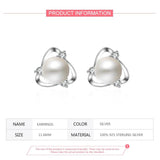 925 Silver Pearl Stud Earrings Wedding Jewelry