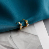 925 Silver Circle Huggie Hoop Earrings with Zircon