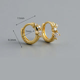 925 Silver Circle Huggie Hoop Earrings with Zircon