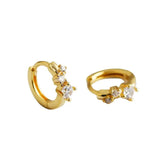 925 Silver Circle Huggie Hoop Earrings with Zircon