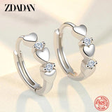 925 Sterling Silver Heart Hoop Earrings for Women Girls