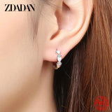 925 Sterling Silver Heart Hoop Earrings for Women Girls