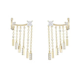 Zircon Tassel Earrings 14k Charm Wedding Jewelry Gift
