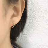 Zircon Round Ear Buckle 925 Sterling Silver Earrings